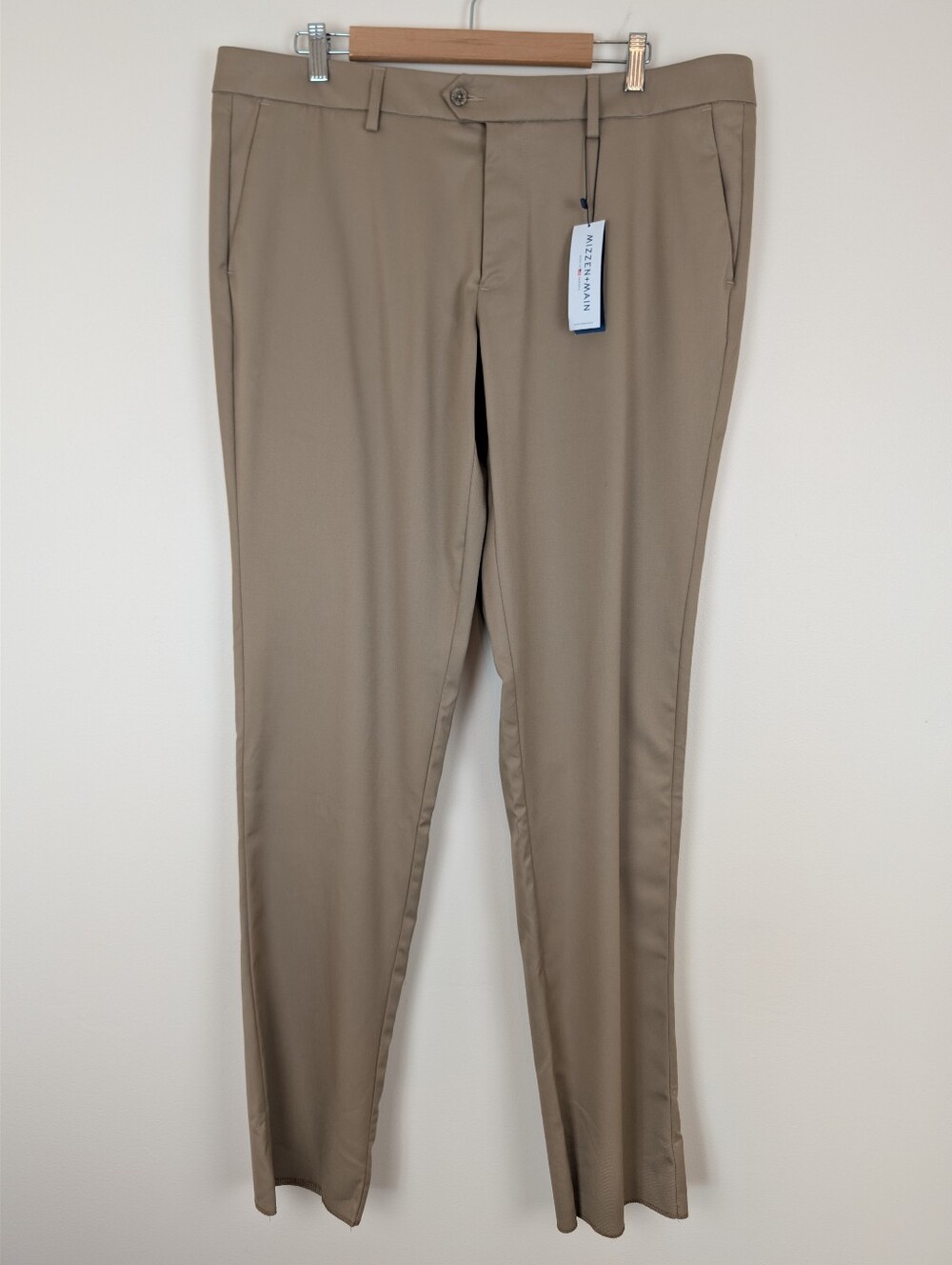Mizzen + Main Performance Chino Pants - Khaki - size 38 NWT
